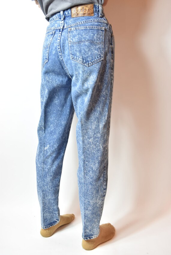 Vintage 80's Blue Acid Washed Mom Jeans - image 5