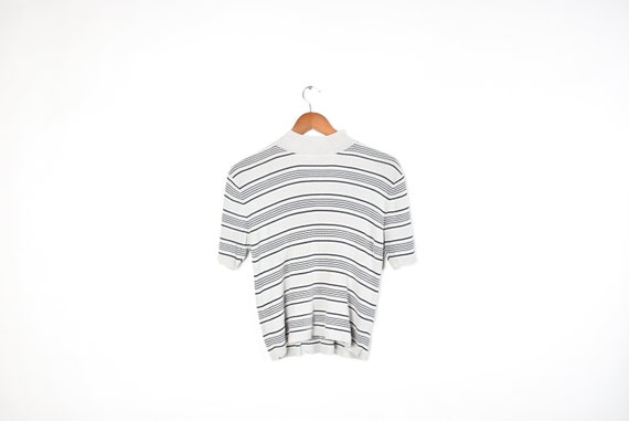 mens striped mock turtleneck