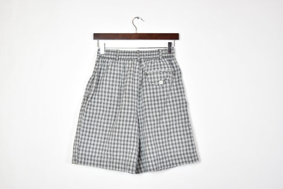 Vintage Black and White Plaid High Waisted Mom Sh… - image 2