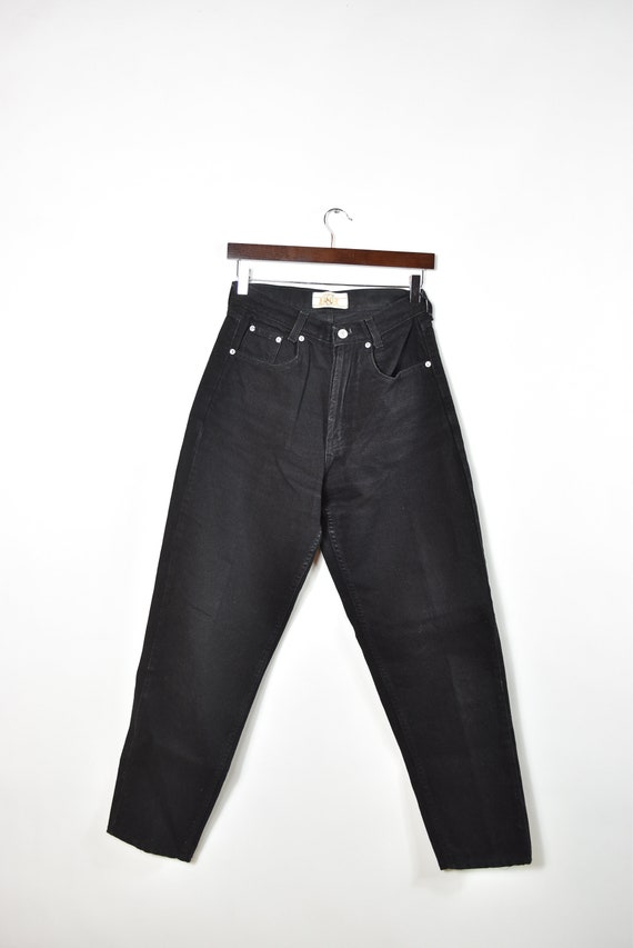 Vintage Black Denim High Waisted Mom Jeans - image 5