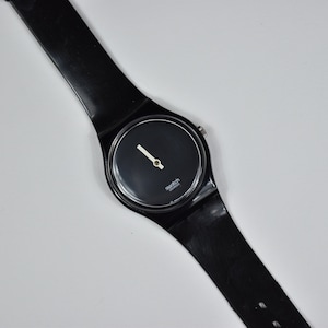 Vintage Swatch Watch - 1990 Black Minutes Unisex Watch