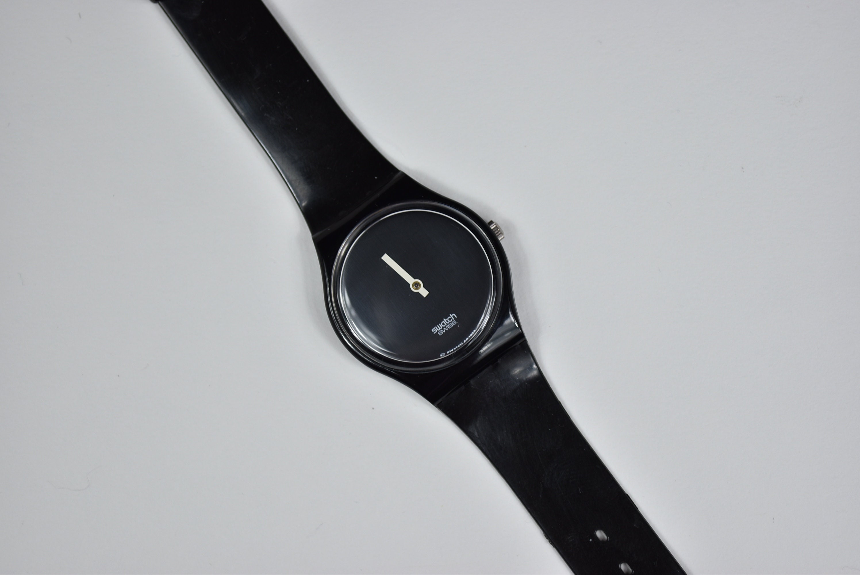 Vintage Swatch Horloge 1990 Black Minutes Unisex Horloge Etsy Nederland