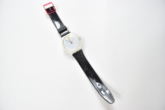 Vintage Black Deadstock  1985 Dotted Swiss Swatch… - image 2