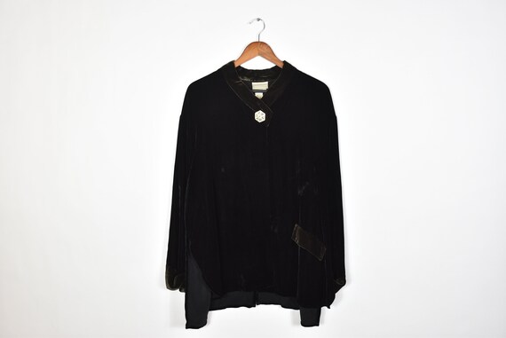 Vintage Black Velvet Cape Coat