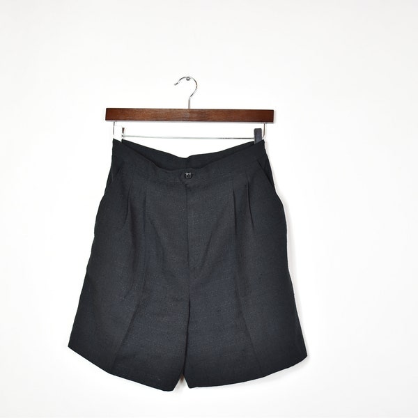 Vintage Schwarz Hoch taillierte Mom Shorts