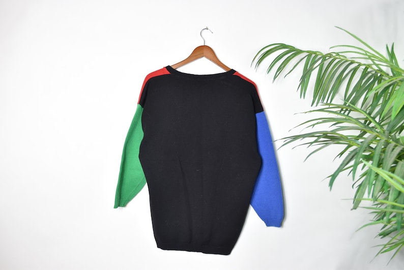 Vintage Color Block Knitted Cardigan Sweater