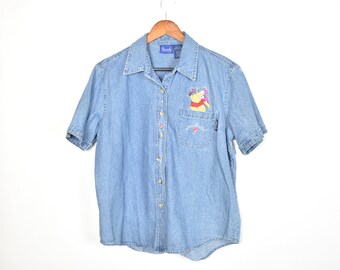 Denim Pooh Shirt - Etsy