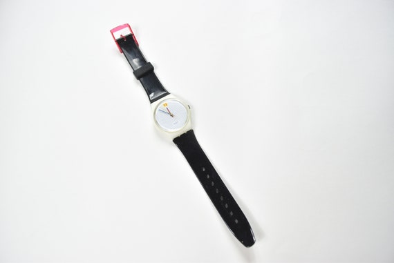 Vintage Black Deadstock 1985 Dotted Swiss Swatch … - image 2