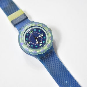Vintage Blue Deadstock 1990 Blue Moon Scuba Swatch Watch