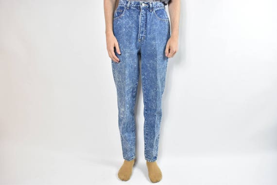 Vintage 80's Blue Acid Washed Mom Jeans - image 1