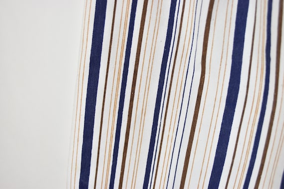 Vintage Cream Colored Blue Striped High Waist Mom… - image 3