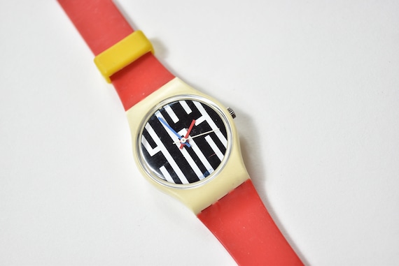 1987 Tutti Frutti GW109 Swatch Watch | Rare 80s Blanco Swatch Gent –  Vintage Radar
