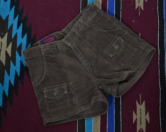 Vintage Dark Brown High Waisted Corduroy Shorts