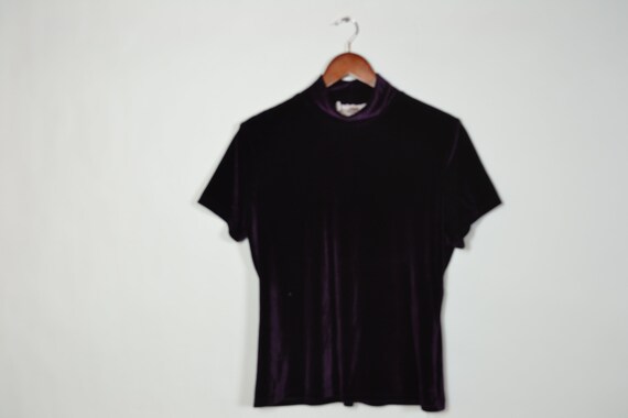 purple mock neck top