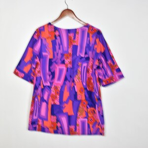 Vintage 70er Jahre Handgemachtes buntes Tunika Top