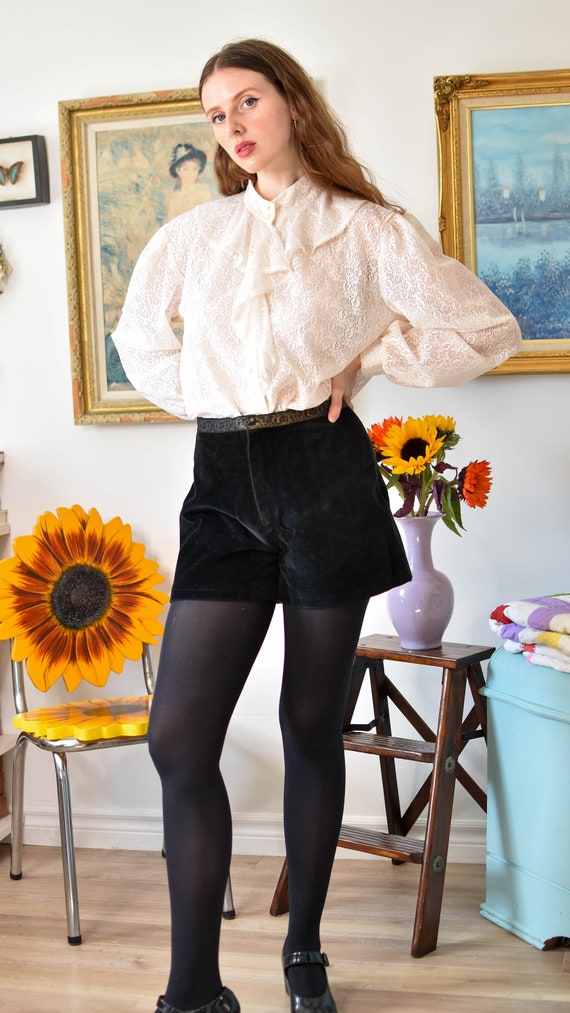 1970s Roberto Cavalli Velvet Shorts / Small 27" W… - image 4