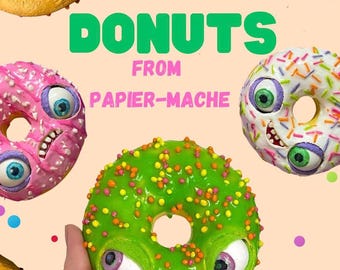 tutorial PDF format donuts from Papier-mache mache with moving eyes