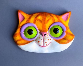 Cat wall decor papier-mache kids room gift