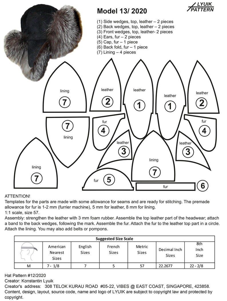 28 Ushanka Hat Sewing Pattern FloreGawaine