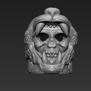 Ceremonial Mayan/aztec Panther Skull Warrior Helmet/mask - Digital File ...