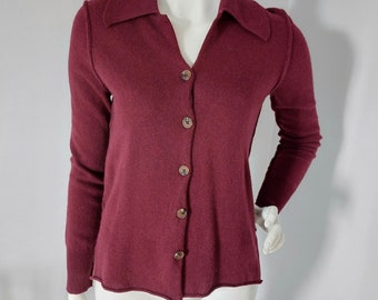 Free People casual 100% cashmere caldo maglione cardigan autunnale lavorato a maglia sottile S