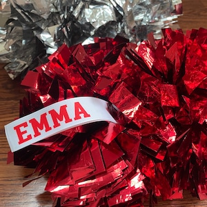 Pom Pom Name Tags – Set of 2 | Personalized Cheer or Dance Pom Tags | Custom Team Accessories | Name Labels for Pom Poms