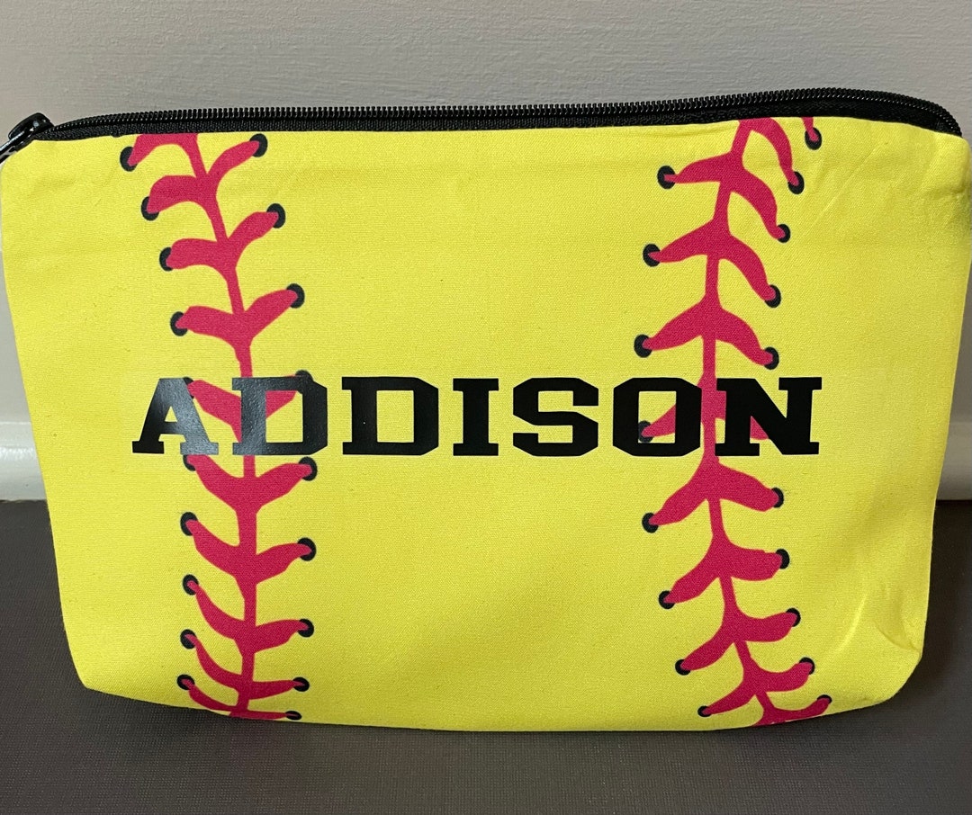 Softball Makeup Bag Personalization Etsy
