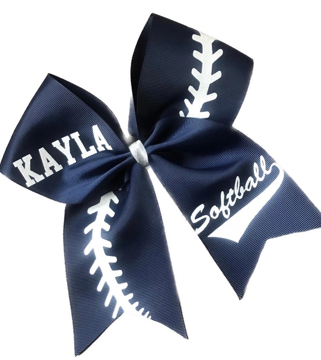 Softball Cheer Bow Personalized Softball Cheer Bow Softball Hair Bow Etsy