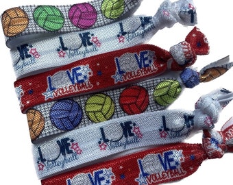 Set of 6 Volleyball hair ties