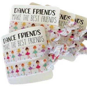 Dance Friends Make the Best Friends Hair Tie Set | Dance Recital Gifts for Girls | Dance Team Gifts | Party Favors | Dance Hair Accessories