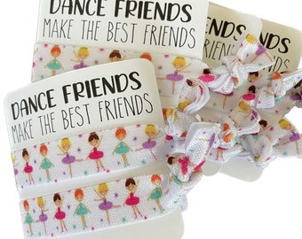 Dance Friends Make the Best Friends Hair Tie Set | Dance Recital Gifts for Girls | Dance Team Gifts | Party Favors | Dance Hair Accessories
