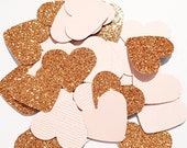 Rose Gold Confetti Hearts Engagement Party Decorations, Bridal Shower Decorations, Pink Confetti, Rose Gold Decorations, Blush Pink Confetti