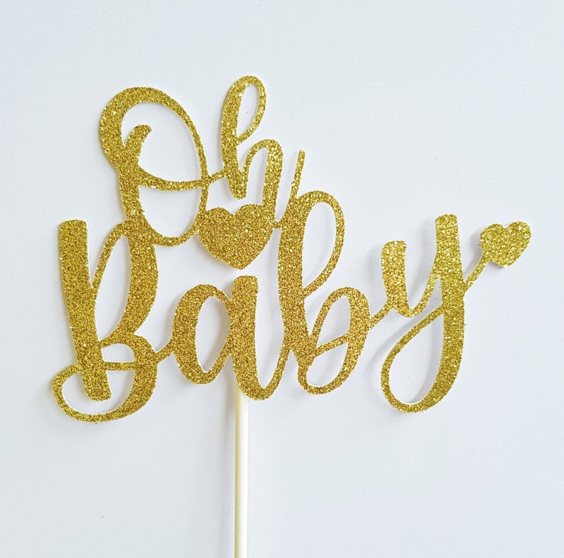 Oh Baby Cake Decorations Oh Baby Cake Topper Rose Gold Baby Etsy