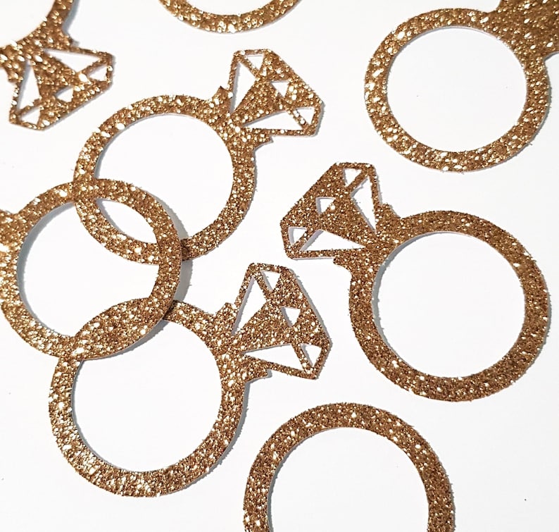 Rose Gold Wedding Ring Confetti Diamond Ring Confetti | Etsy