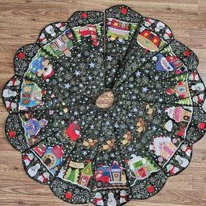North Pole Village Embroidered Tree Skirt