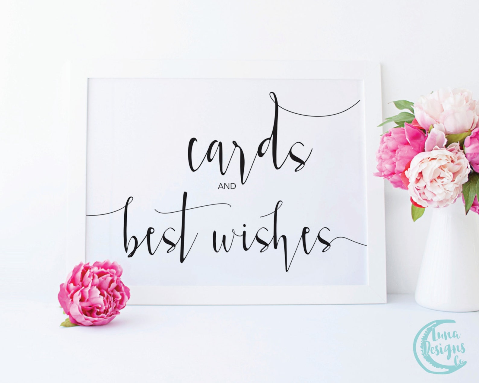 Printable Cards and Best Wishes Sign / Handwritten Sign / | Etsy