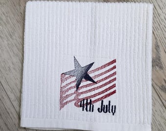 Bar Towel - Machine Embroidered - 4th of July