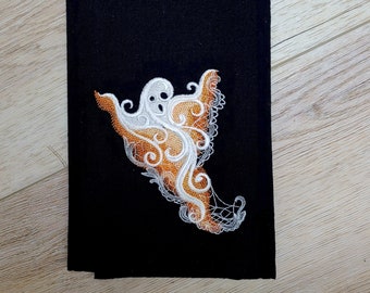 Halloween - Ghost Baroque Ghost Tea Towel