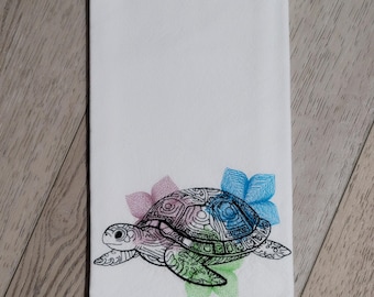Tea Towel - embroidered Sea Turtle