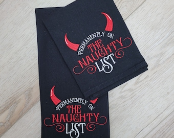 Tea Towels - Embroidered, Naughty List
