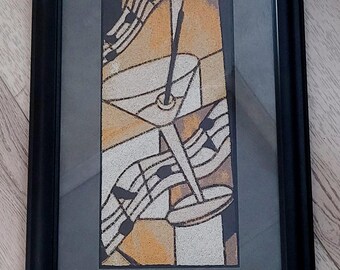 Embroidered Martini Time  - Framed Photo Stitch
