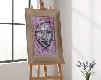 Abstract woman in Purple - Framed