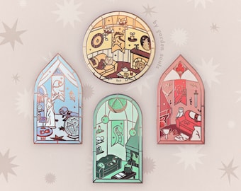 Pastel Magic Windows Enamel Pins Set