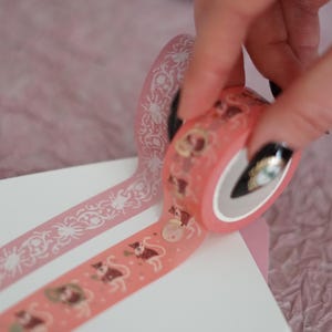 Coraline Washi Tape • Folietape springende muizen 20 mm*10 m, kevers in bloemen, op behang geïnspireerde tape 15 mm*10 m papieren decoratieve tape
