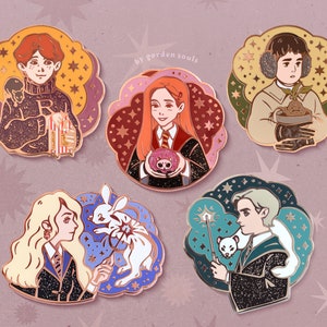 Mages with Pets Enamel Pins | Gifts for book lovers