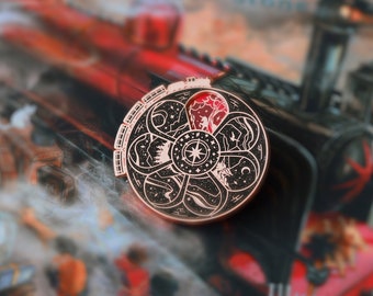 Magic Train Wheel – Interactive Spinner Enamel Pin on Pin
