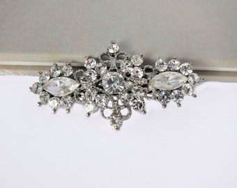 Antique Rhinestone Crystal Filigree Hair Clip: Bridal Barrette