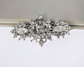 Antique Filigree Hairclip, Vintage Inspired Clip, Rhinestone Crystal Hair Clip, Bridal Hair Clip, Barrette, Wedding Jewelry