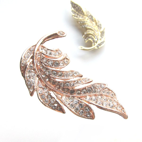 Leaf Hair Clip, Feather Hair Clip Vintage Gold Art Deco Bridal Bridesmaid Hair Accessories