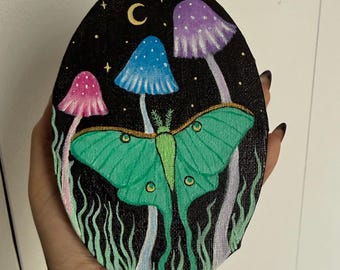 Pintura acrílica de polilla lunar